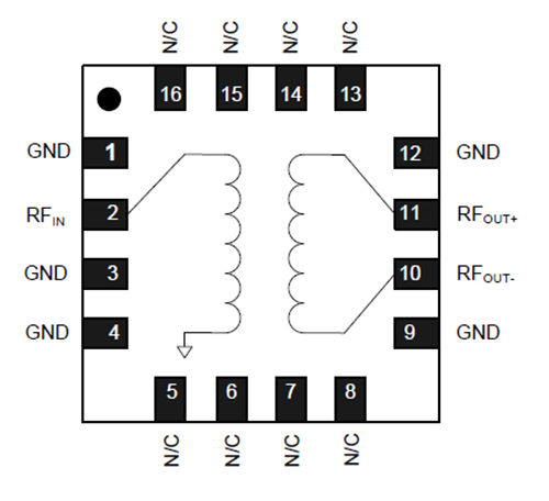 Block Diagram - MACOM MABA-011125 Integrated 1:2 Balun